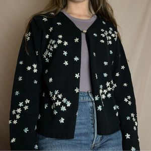 Vintage Cardigan w/ Ribbon Bows